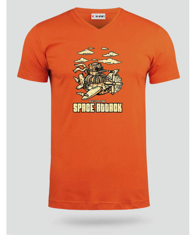 Space attack  T-shirt Scollo V