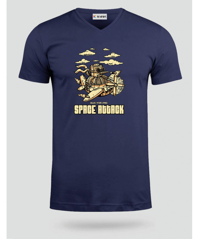 Space attack  T-shirt Scollo V