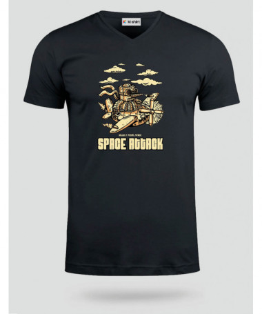 Space attack  T-shirt Scollo V