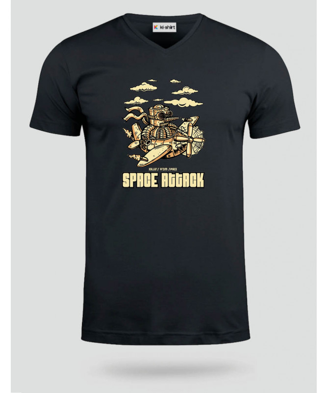 Space attack  T-shirt Scollo V