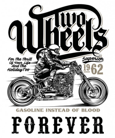Two wheels forever T-shirt Basic Uomo