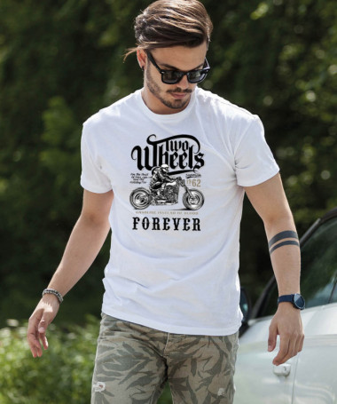 Two wheels forever T-shirt Basic Uomo
