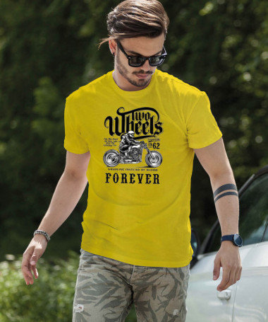 Two wheels forever T-shirt Basic Uomo