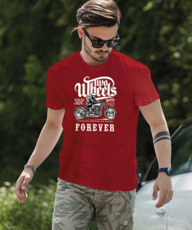 Two wheels forever T-shirt Basic Uomo