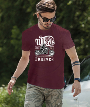 Two wheels forever T-shirt Basic Uomo