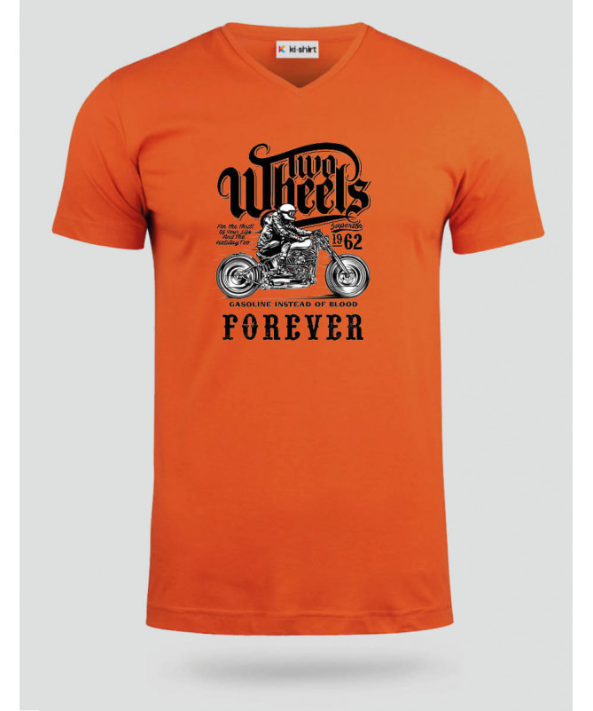 Two wheels forever  T-shirt Scollo V