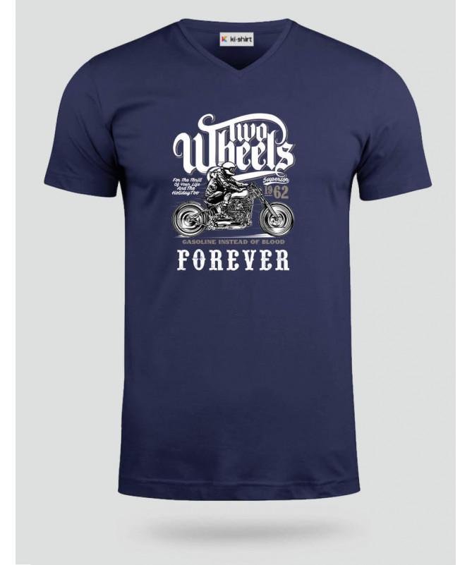Two wheels forever  T-shirt Scollo V