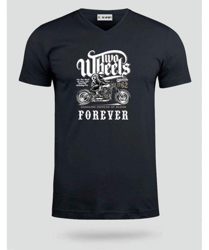 Two wheels forever  T-shirt Scollo V
