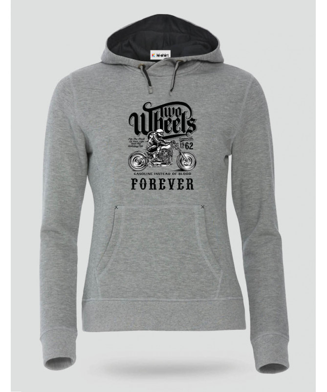 Two wheels forever Felpa Premium con cappuccio Donna