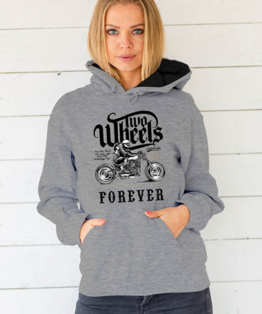 Two wheels forever Felpa Premium con cappuccio Donna