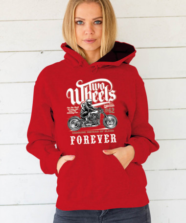 Two wheels forever Felpa Premium con cappuccio Donna
