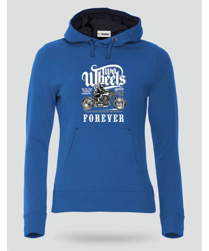 Two wheels forever Felpa Premium con cappuccio Donna