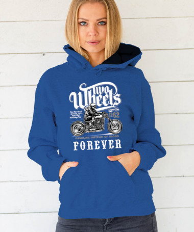 Two wheels forever Felpa Premium con cappuccio Donna