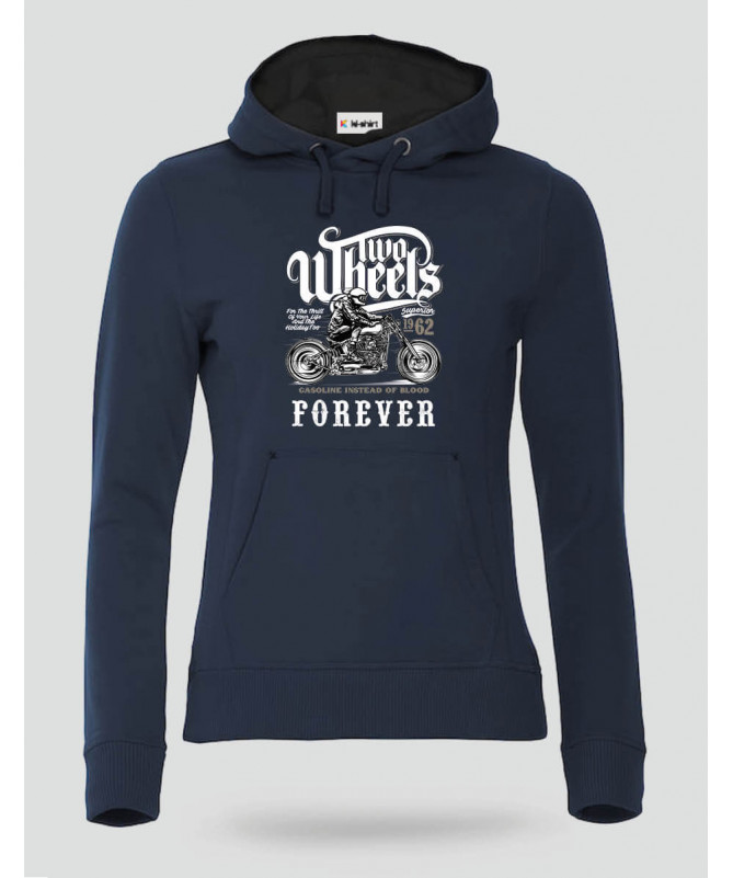 Two wheels forever Felpa Premium con cappuccio Donna