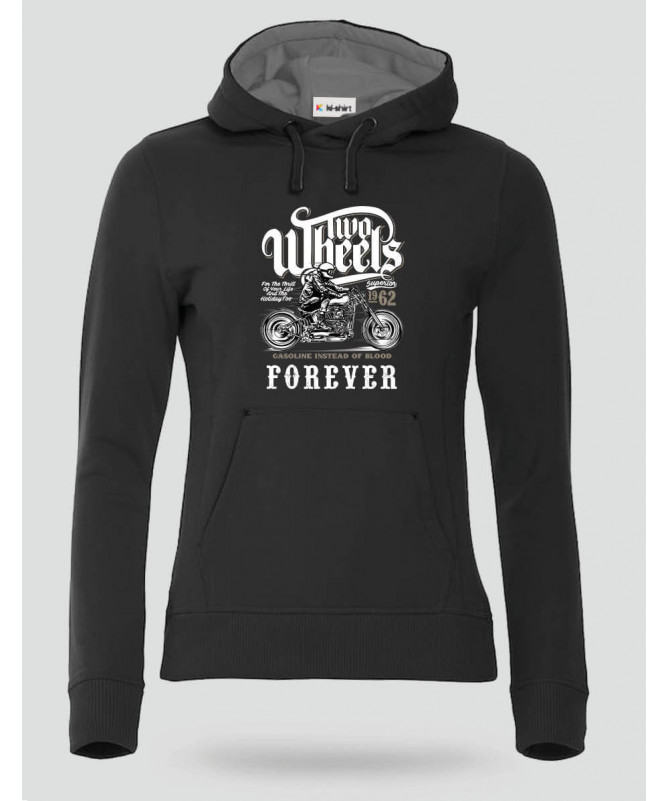 Two wheels forever Felpa Premium con cappuccio Donna