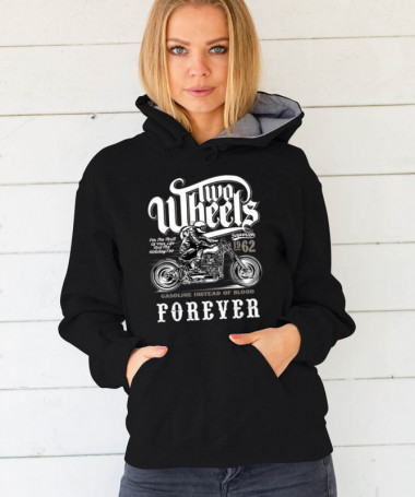 Two wheels forever Felpa Premium con cappuccio Donna