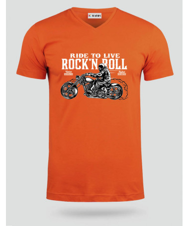 Ride to live rocknroll  T-shirt Scollo V