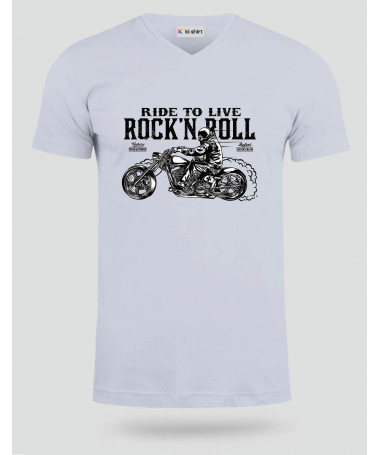 Ride to live rocknroll  T-shirt Scollo V