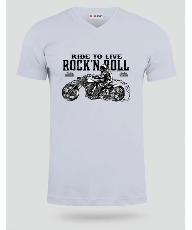 Ride to live rocknroll  T-shirt Scollo V
