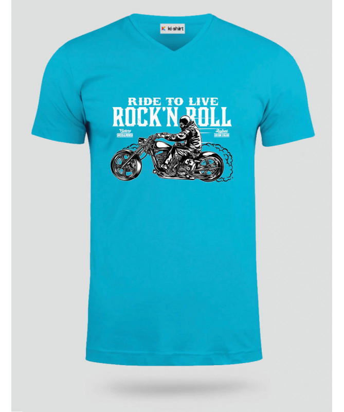 Ride to live rocknroll  T-shirt Scollo V