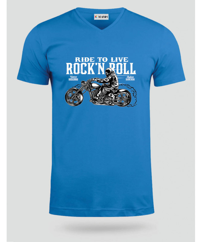 Ride to live rocknroll  T-shirt Scollo V