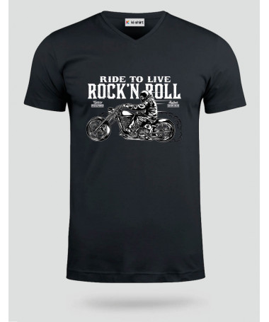 Ride to live rocknroll  T-shirt Scollo V