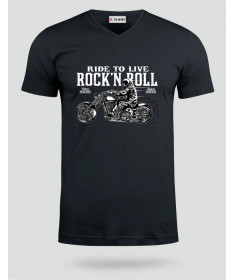 Ride to live rocknroll  T-shirt Scollo V