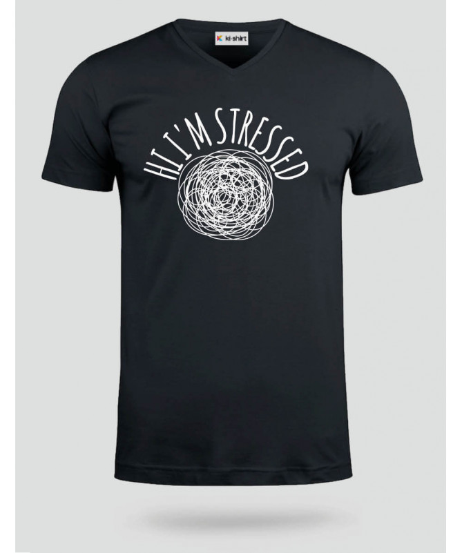Hi i am stressed  T-shirt Scollo V