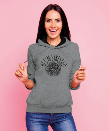 Hi i am stressed Felpa Premium con cappuccio Donna