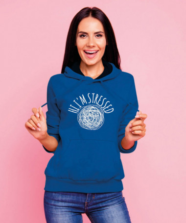 Hi i am stressed Felpa Premium con cappuccio Donna