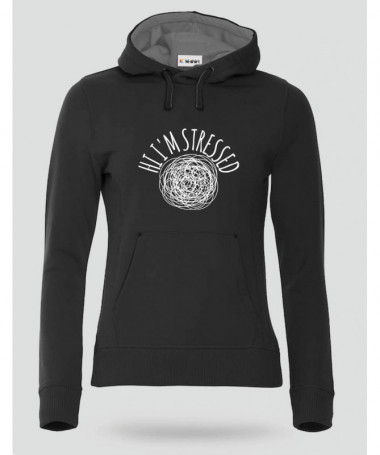 Hi i am stressed Felpa Premium con cappuccio Donna