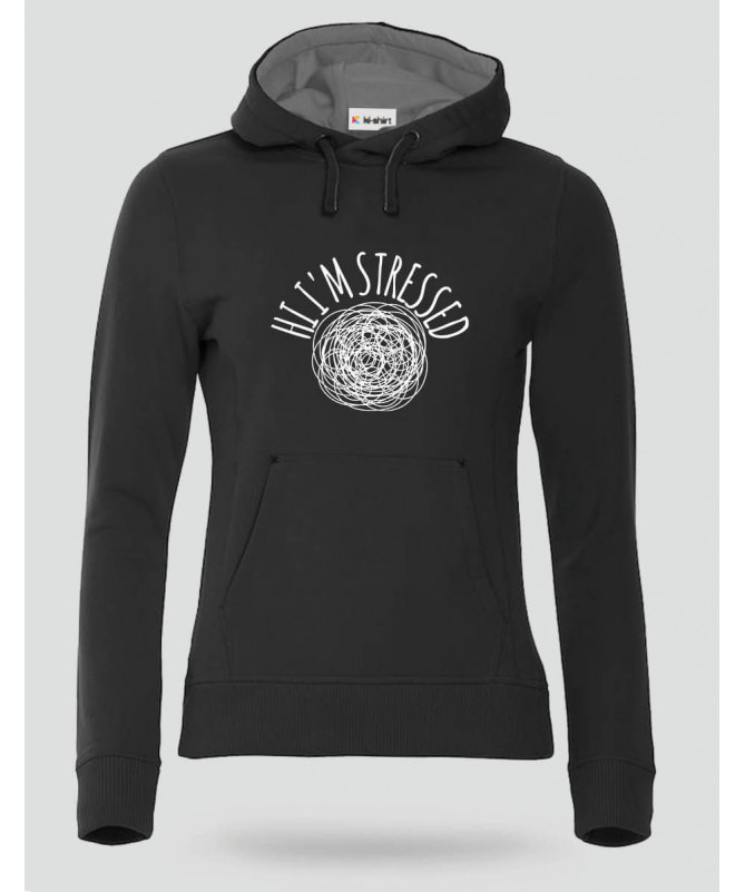 Hi i am stressed Felpa Premium con cappuccio Donna