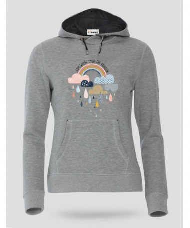 Rainbow Felpa Premium con cappuccio Donna