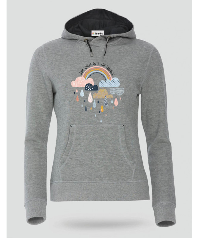 Rainbow Felpa Premium con cappuccio Donna