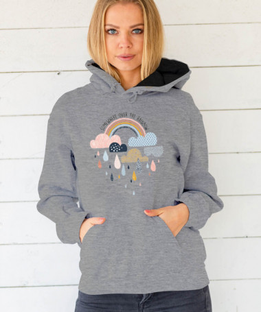 Rainbow Felpa Premium con cappuccio Donna