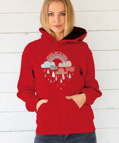Rainbow Felpa Premium con cappuccio Donna