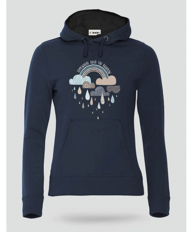 Rainbow Felpa Premium con cappuccio Donna