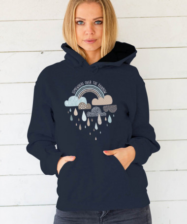 Rainbow Felpa Premium con cappuccio Donna