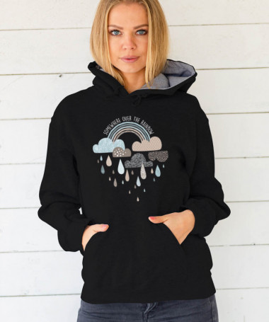 Rainbow Felpa Premium con cappuccio Donna