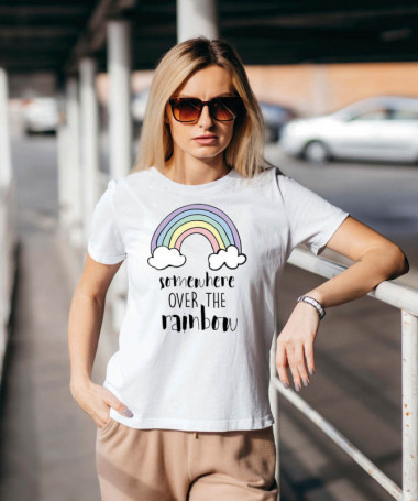 Somewhere over the rainbow T-shirt Basic Donna