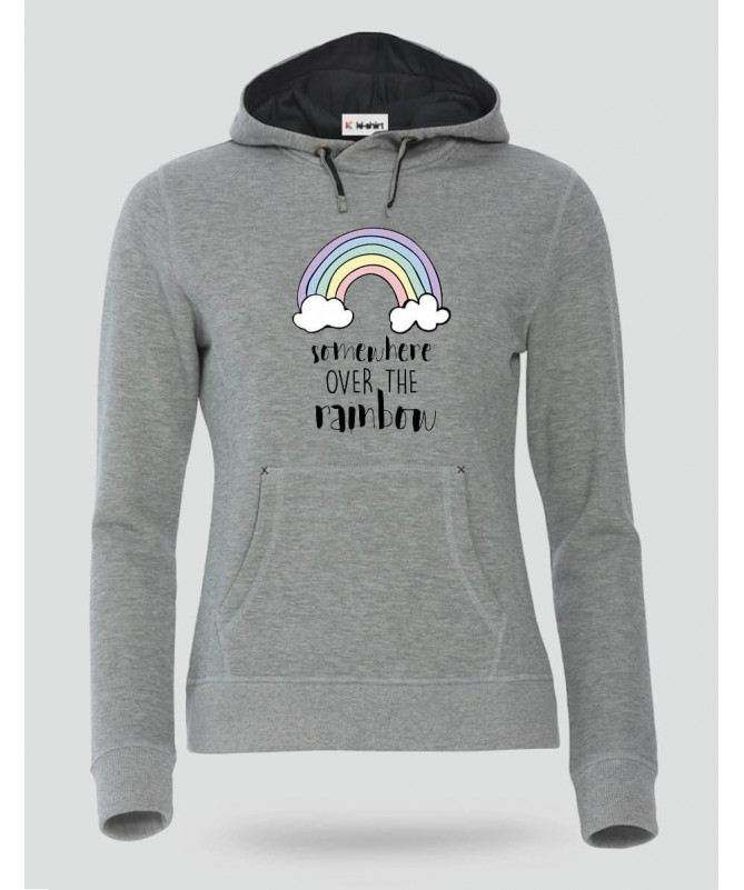 Somewhere over the rainbow Felpa Premium con cappuccio Donna