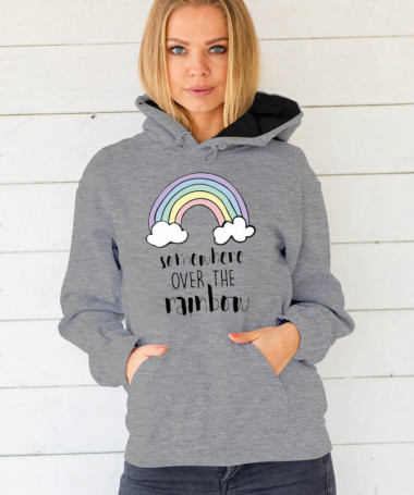 Somewhere over the rainbow Felpa Premium con cappuccio Donna