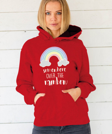 Somewhere over the rainbow Felpa Premium con cappuccio Donna