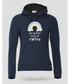 Somewhere over the rainbow Felpa Premium con cappuccio Donna