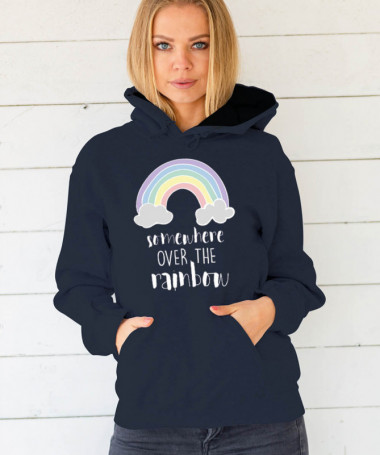 Somewhere over the rainbow Felpa Premium con cappuccio Donna