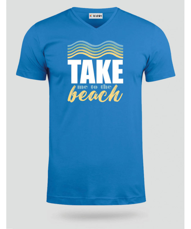 Take me to the beach  T-shirt Scollo V