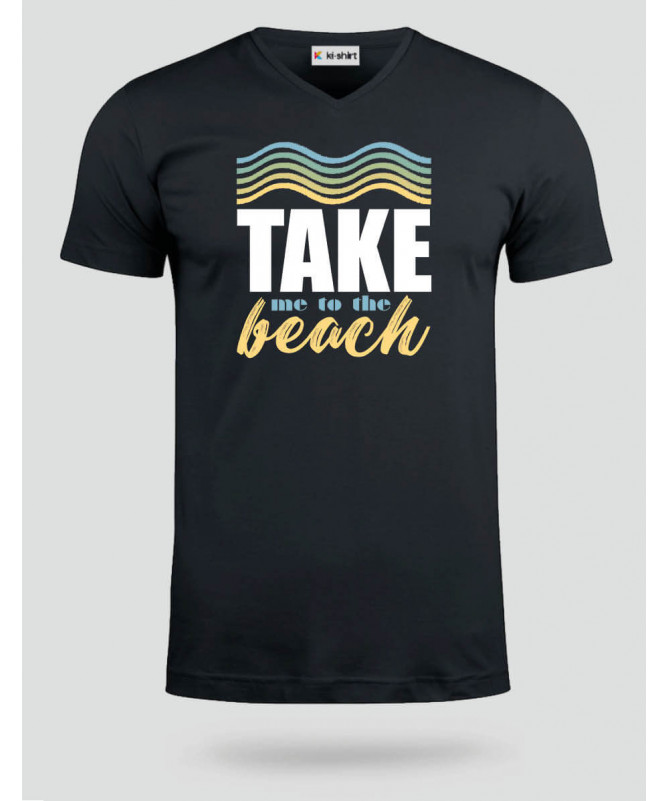 Take me to the beach  T-shirt Scollo V