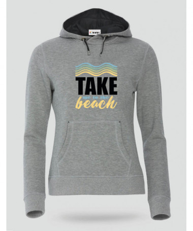Take me to the beach Felpa Premium con cappuccio Donna