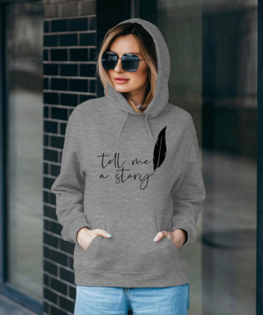 Tell me a story Felpa Premium con cappuccio Donna