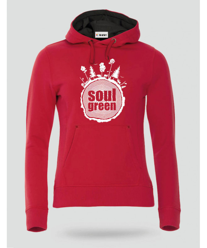 Soul green Felpa Premium con cappuccio Donna